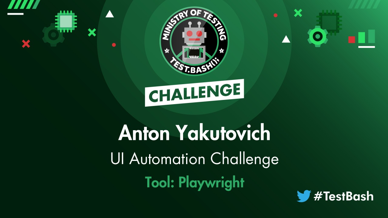 UI Challenge - Anton Yakutovich using Playwright image